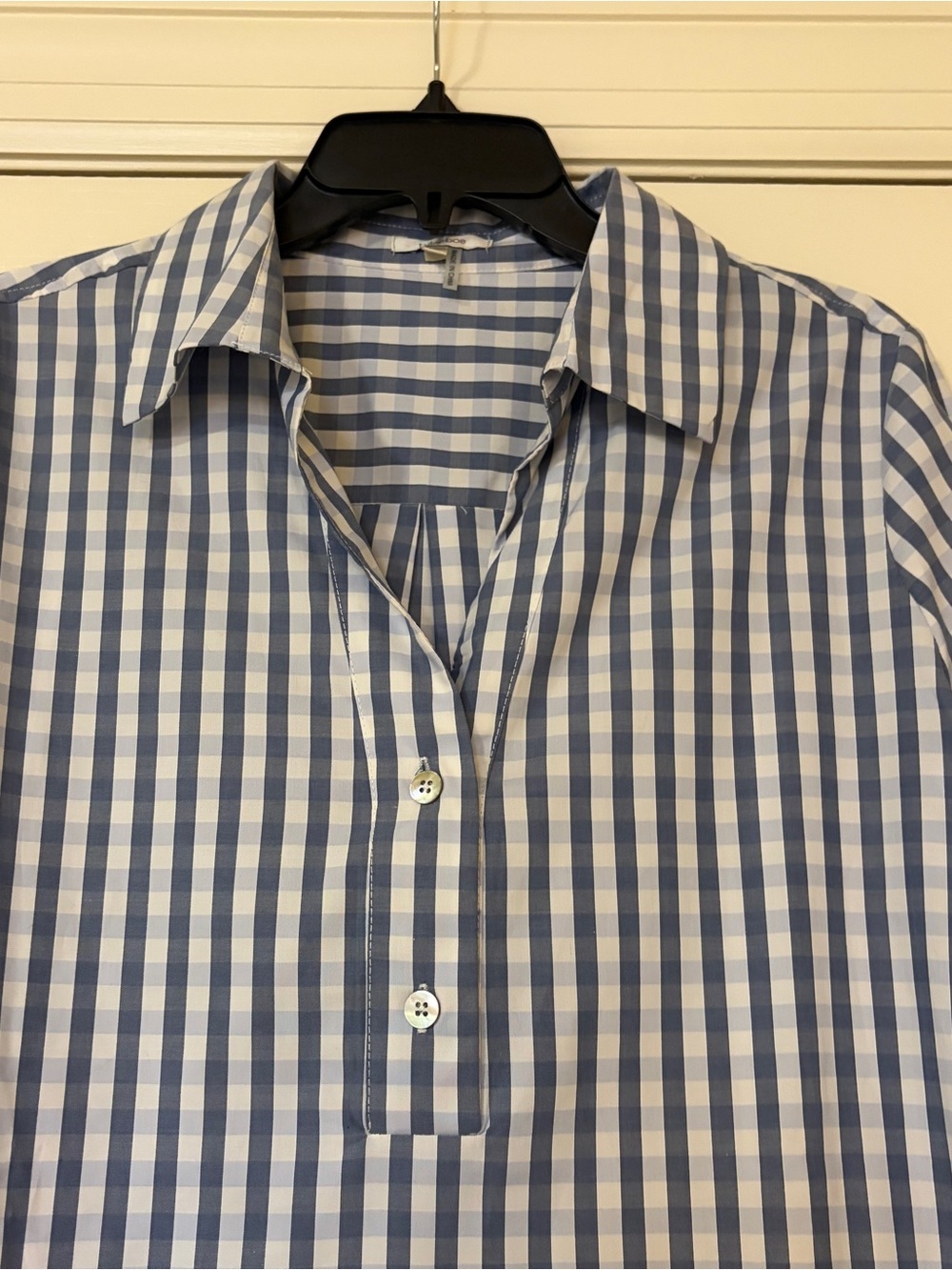 Tyler Boe Blue and White Gingham Tunic Blouse - Picture 3 of 11